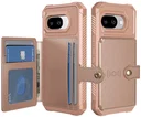 Google Pixel 9a TPU Back Cover met Kunstleren Wallet Roze