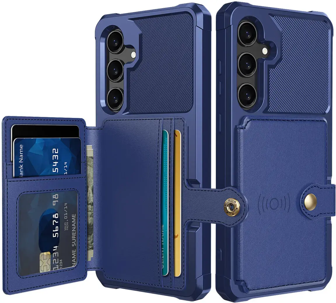 Samsung Galaxy A36 Hoesje 3-in-1 Pasjes Portemonnee Back Cover Blauw afbeelding 1