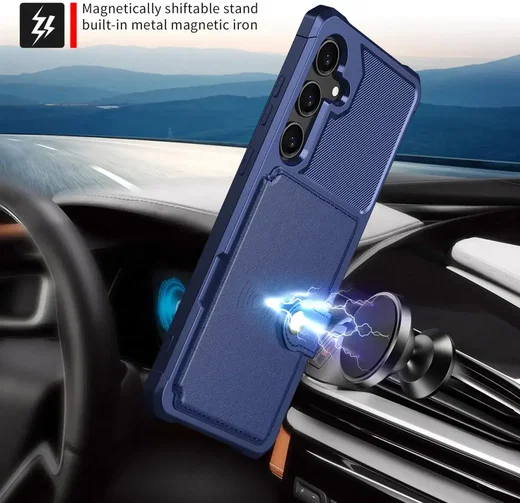 Samsung Galaxy A36 Hoesje 3-in-1 Pasjes Portemonnee Back Cover Blauw afbeelding 5