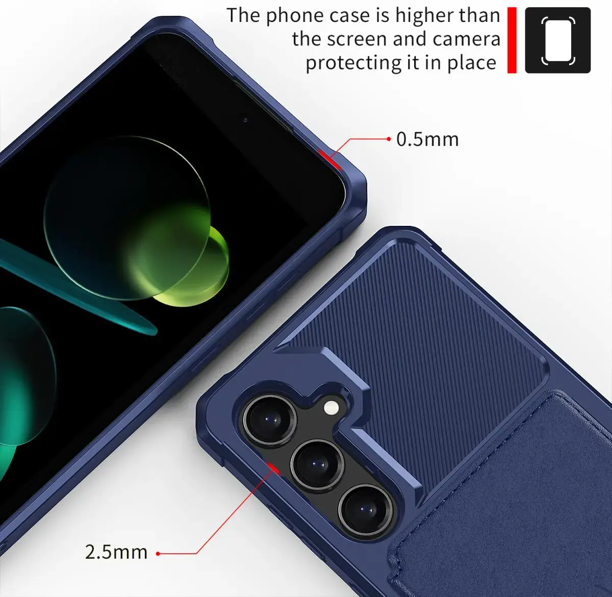 Samsung Galaxy A36 Hoesje 3-in-1 Pasjes Portemonnee Back Cover Blauw afbeelding 9
