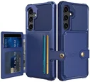Samsung Galaxy A36 TPU Back Cover met Kunstleren Wallet Blauw