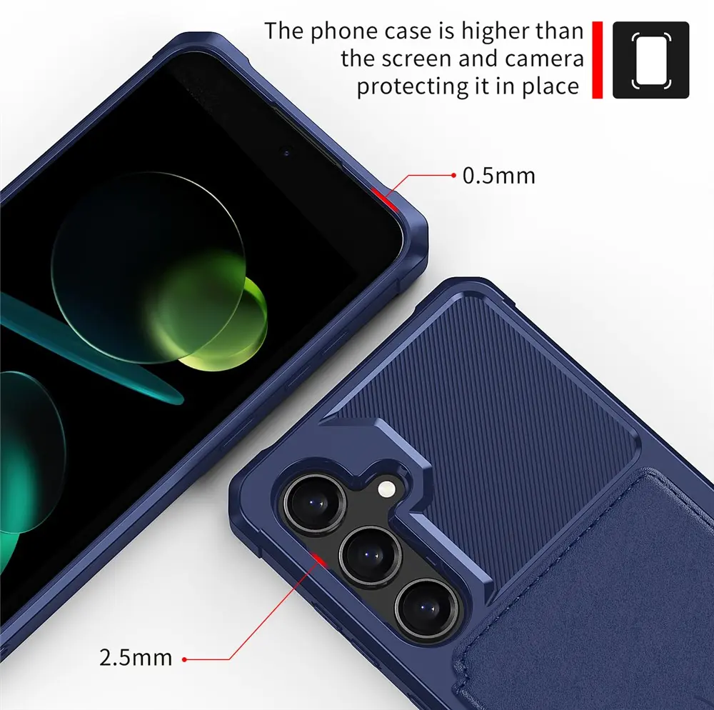 Samsung Galaxy A36 TPU Back Cover met Kunstleren Wallet Blauw afbeelding 6