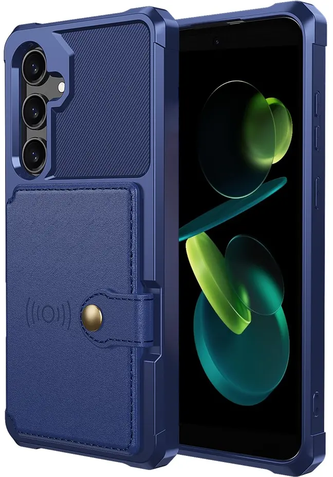 Samsung Galaxy A36 TPU Back Cover met Kunstleren Wallet Blauw afbeelding 2
