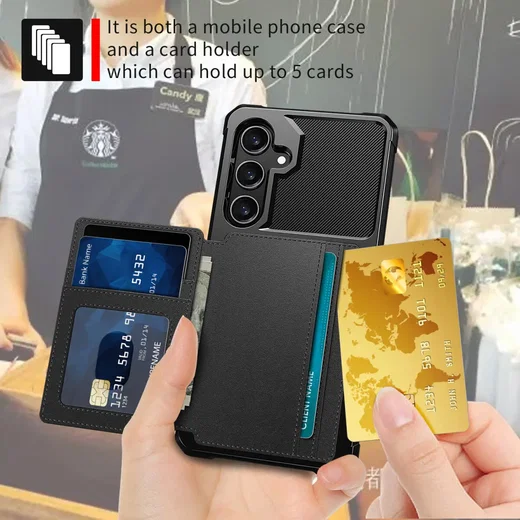 Samsung Galaxy A36 Hoesje 3-in-1 Pasjes Portemonnee Back Cover Zwart afbeelding 6