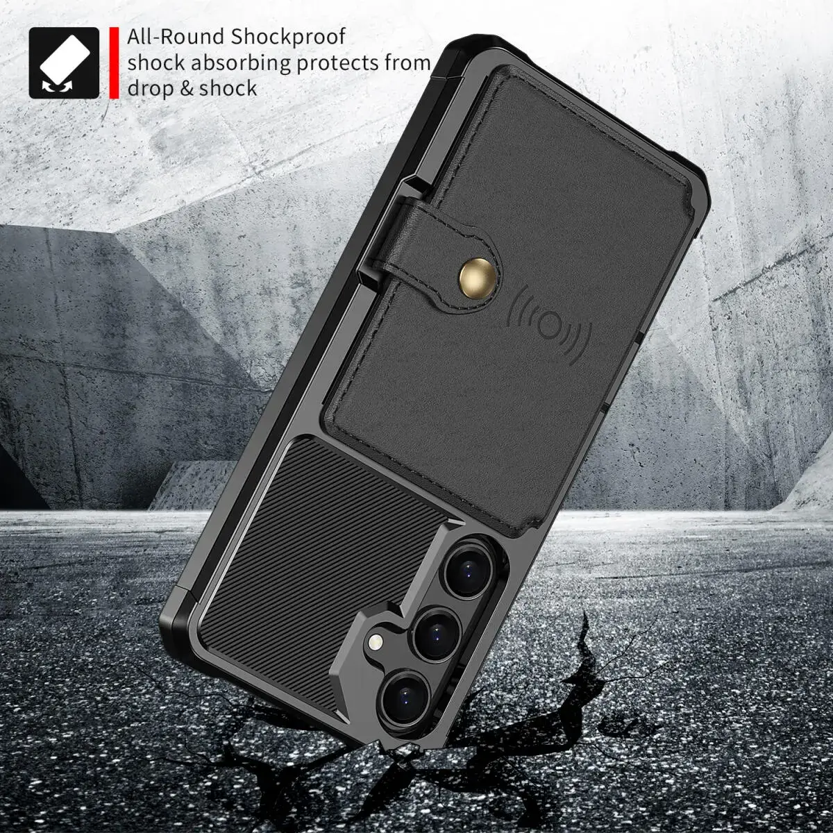 Samsung Galaxy A36 Hoesje 3-in-1 Pasjes Portemonnee Back Cover Zwart afbeelding 8
