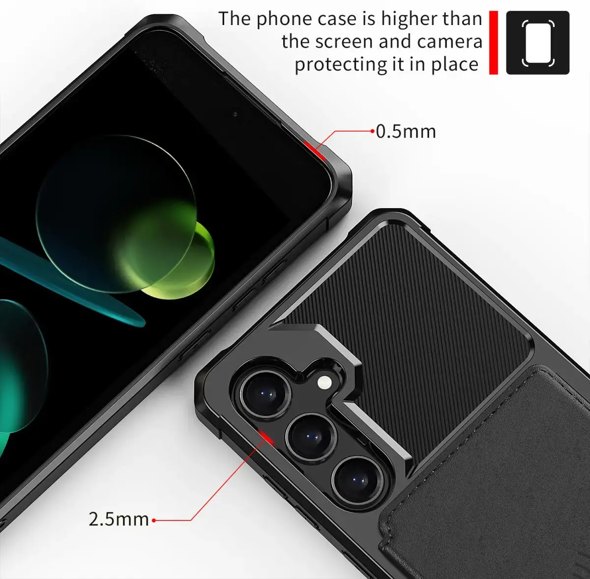 Samsung Galaxy A36 Hoesje 3-in-1 Pasjes Portemonnee Back Cover Zwart afbeelding 9