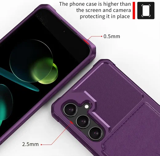 Samsung Galaxy A36 Hoesje 3-in-1 Pasjes Portemonnee Back Cover Paars afbeelding 9