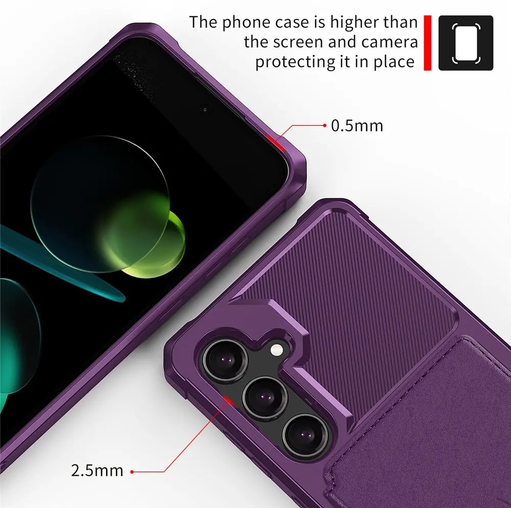 Samsung Galaxy A36 TPU Back Cover met Kunstleren Wallet Paars afbeelding 6