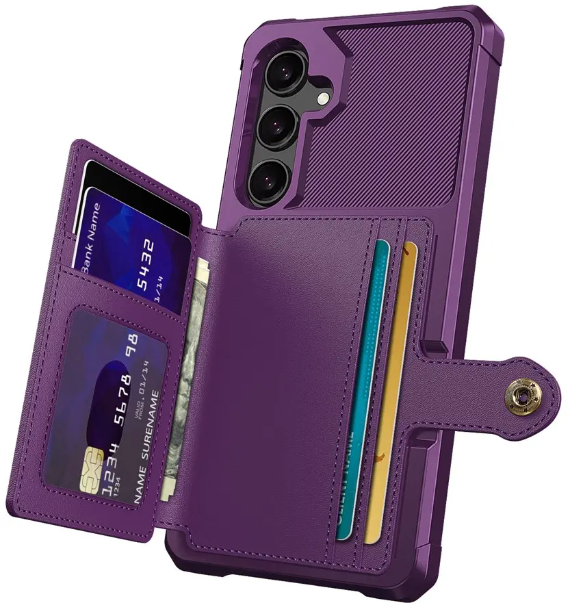 Samsung Galaxy A36 TPU Back Cover met Kunstleren Wallet Paars afbeelding 9