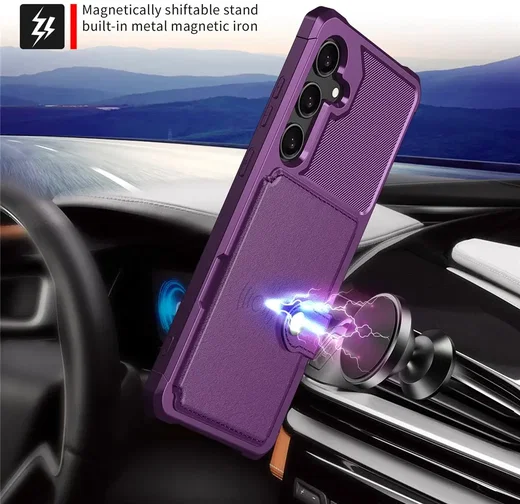 Samsung Galaxy A36 TPU Back Cover met Kunstleren Wallet Paars afbeelding 8