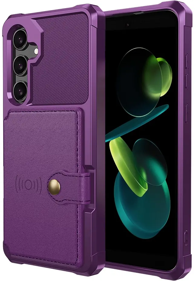 Samsung Galaxy A36 TPU Back Cover met Kunstleren Wallet Paars afbeelding 2