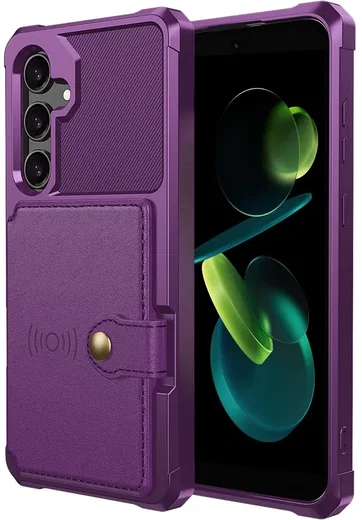 Samsung Galaxy A36 TPU Back Cover met Kunstleren Wallet Paars afbeelding 2