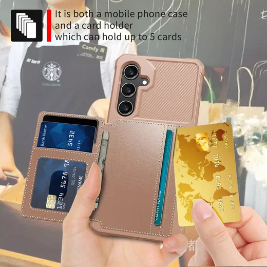 Samsung Galaxy A36 Hoesje 3-in-1 Pasjes Portemonnee Back Cover Roze afbeelding 6