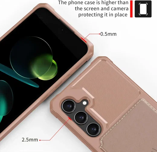 Samsung Galaxy A36 Hoesje 3-in-1 Pasjes Portemonnee Back Cover Roze afbeelding 9