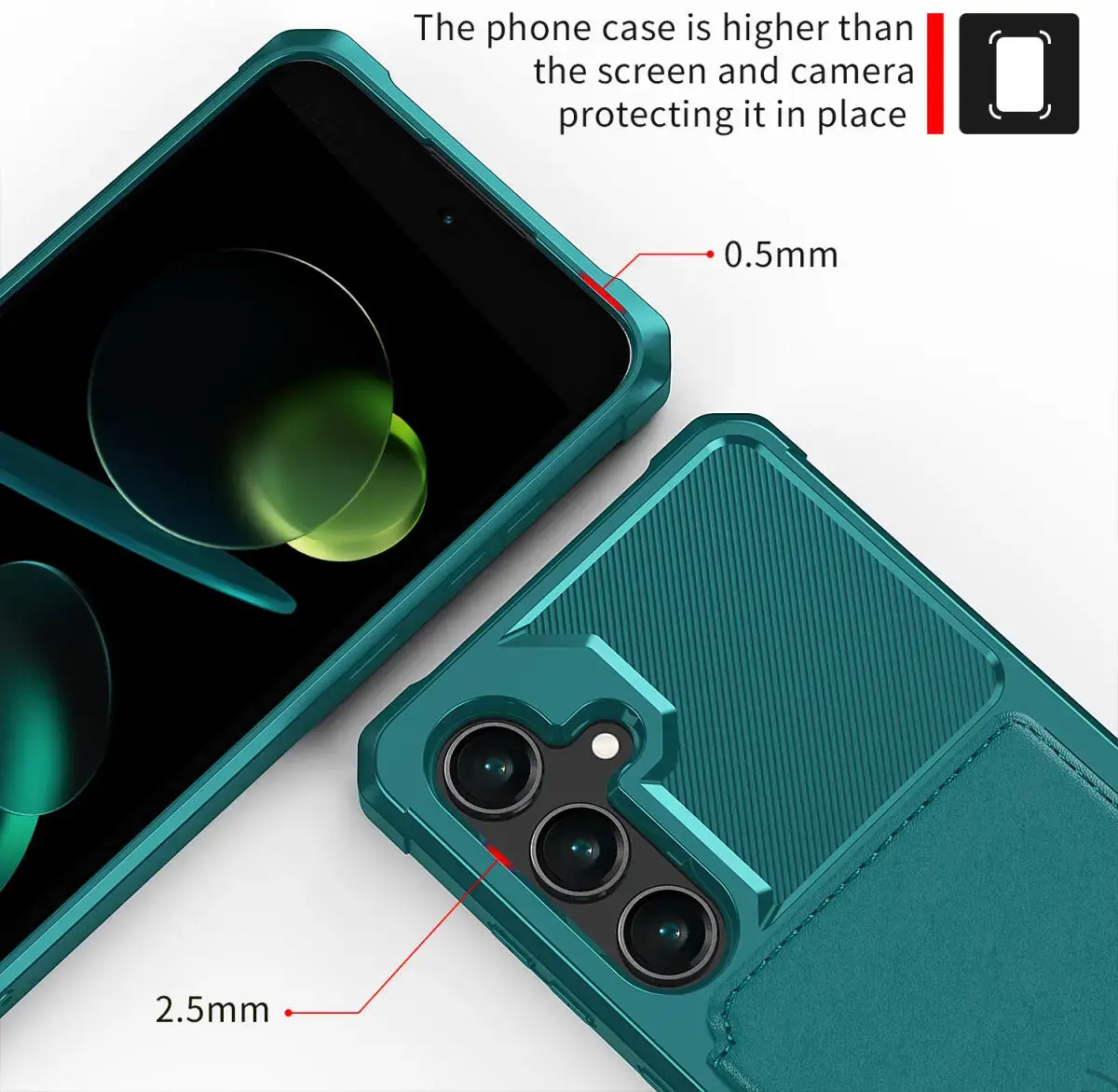 Samsung Galaxy A36 Hoesje 3-in-1 Pasjes Portemonnee Back Cover Groen afbeelding 9