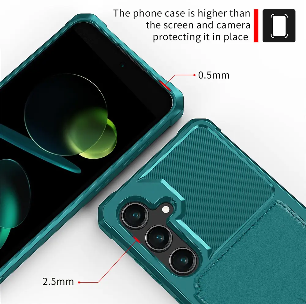 Samsung Galaxy A36 TPU Back Cover met Kunstleren Wallet Groen afbeelding 6