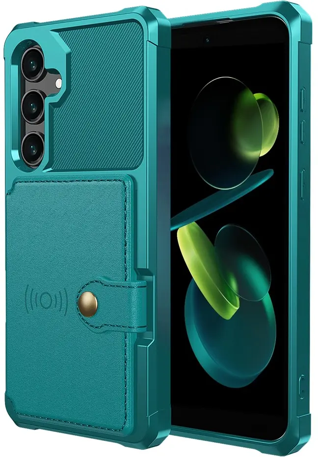 Samsung Galaxy A36 TPU Back Cover met Kunstleren Wallet Groen afbeelding 2
