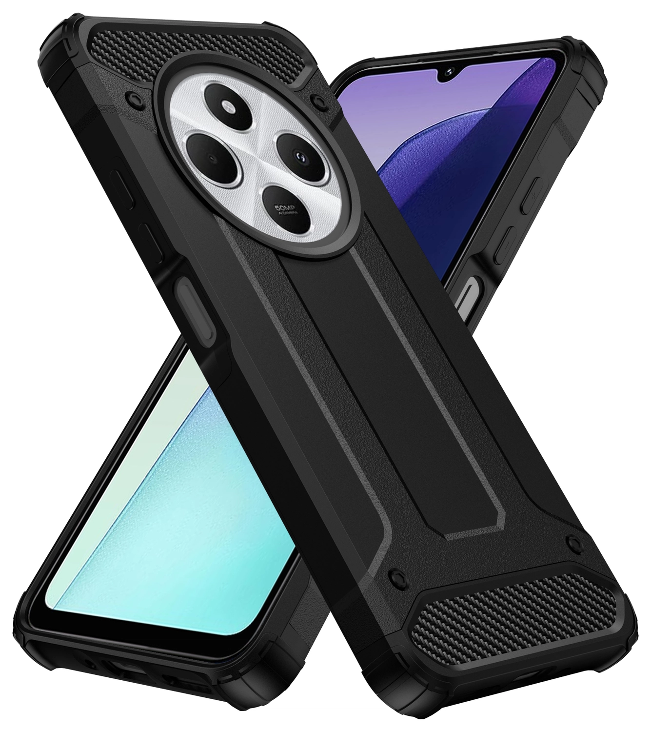 Xiaomi Redmi 14C Hoesje Shock Proof Hybride Back Cover Zwart afbeelding 1