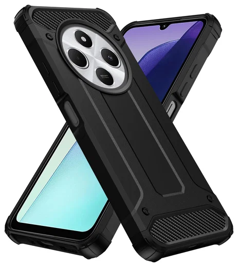 Xiaomi Redmi 14C Hoesje Shock Proof Hybride Back Cover Zwart afbeelding 1