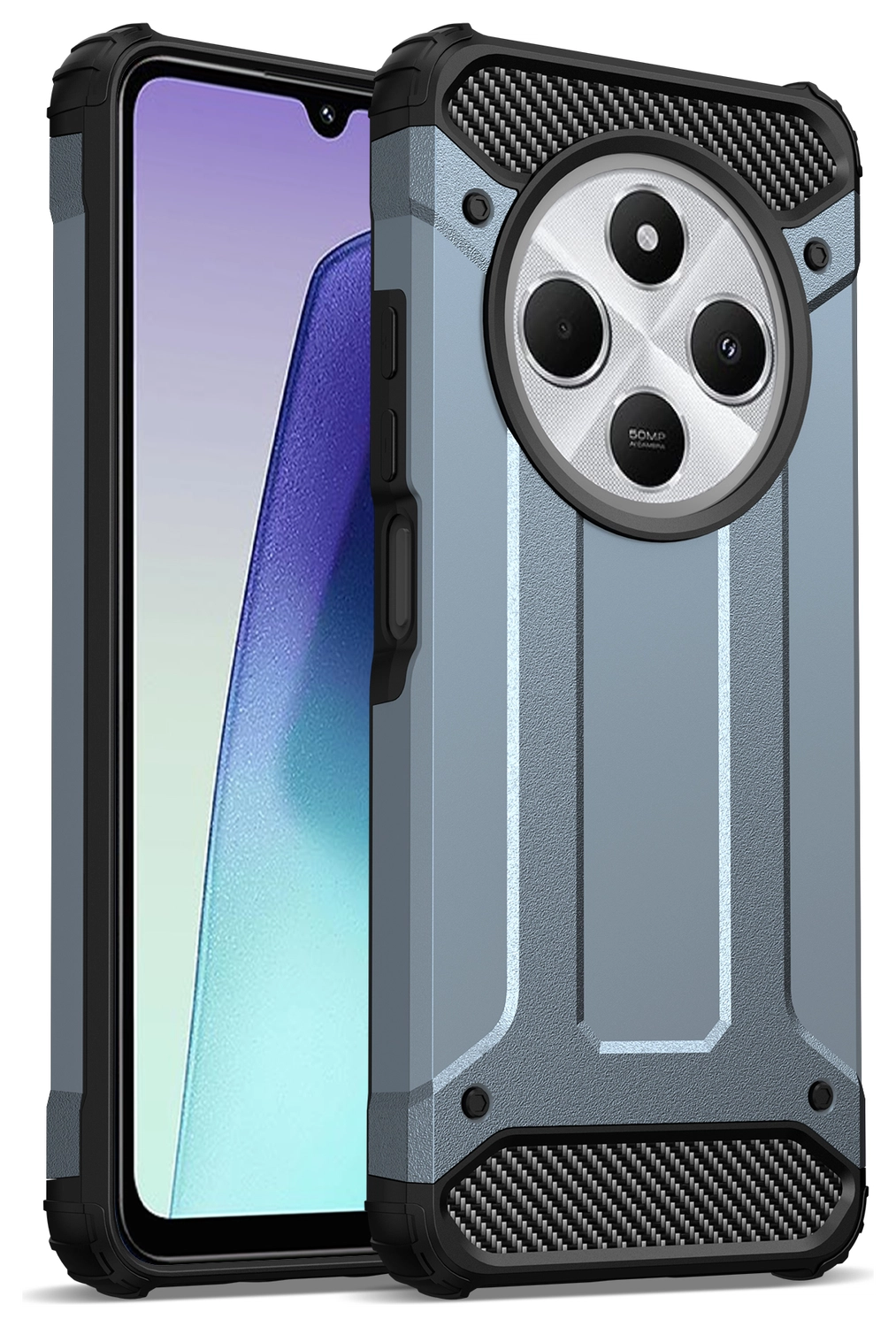 Xiaomi Redmi 14C Hoesje Shock Proof Hybride Back Cover Blauw afbeelding 2