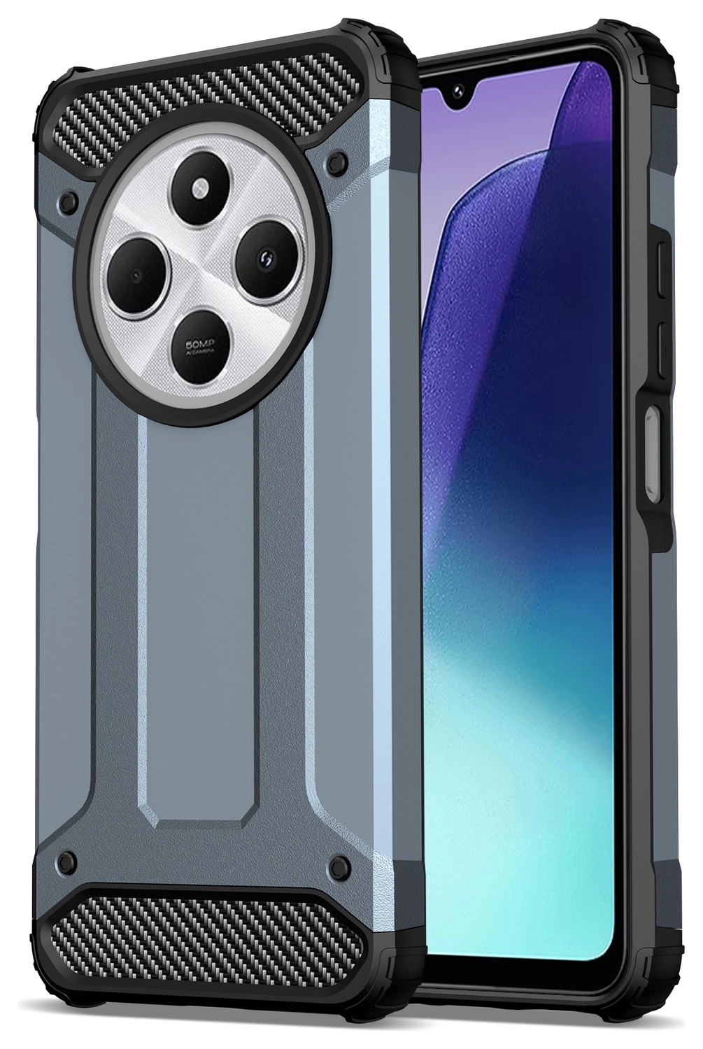 Xiaomi Redmi 14C Hoesje Shock Proof Hybride Back Cover Blauw afbeelding 9