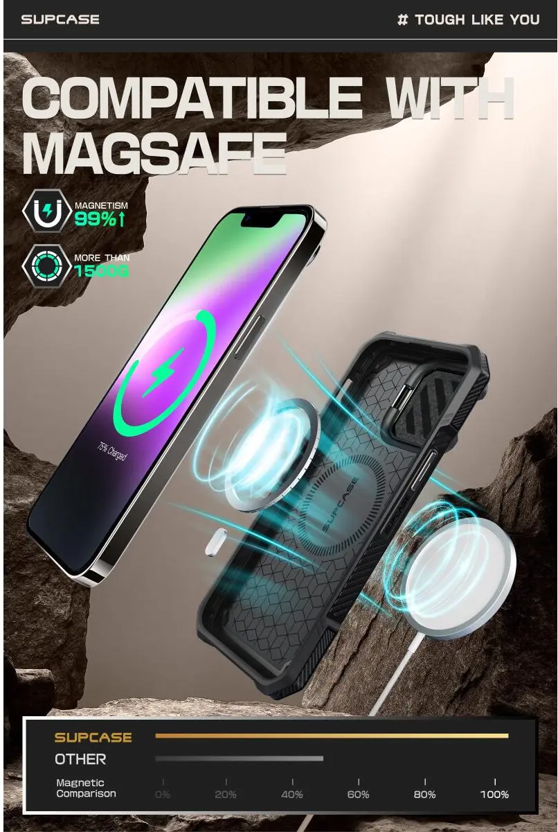 SUPCASE UB Pro MagXT Apple iPhone 17e / 16e Hoesje Camera Protector Zwart afbeelding 7