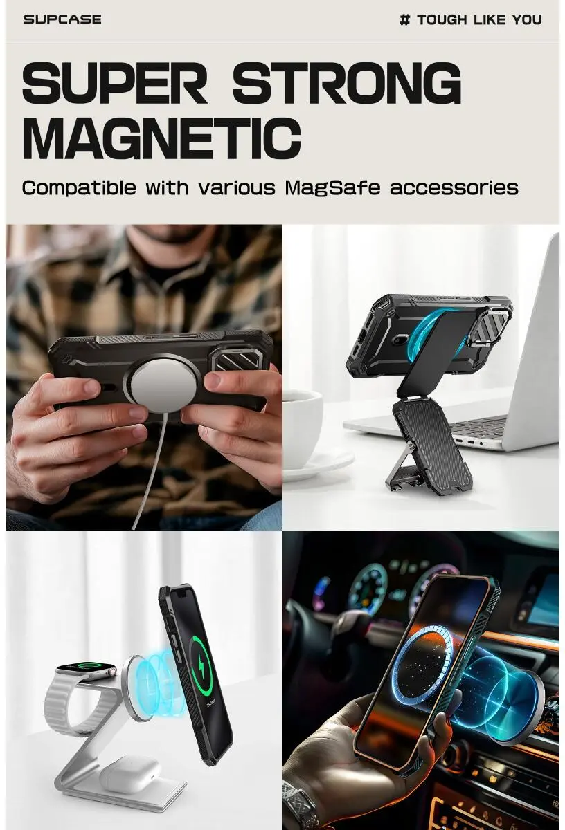 SUPCASE UB Pro MagXT Apple iPhone 17e / 16e Hoesje Camera Protector Zwart afbeelding 8