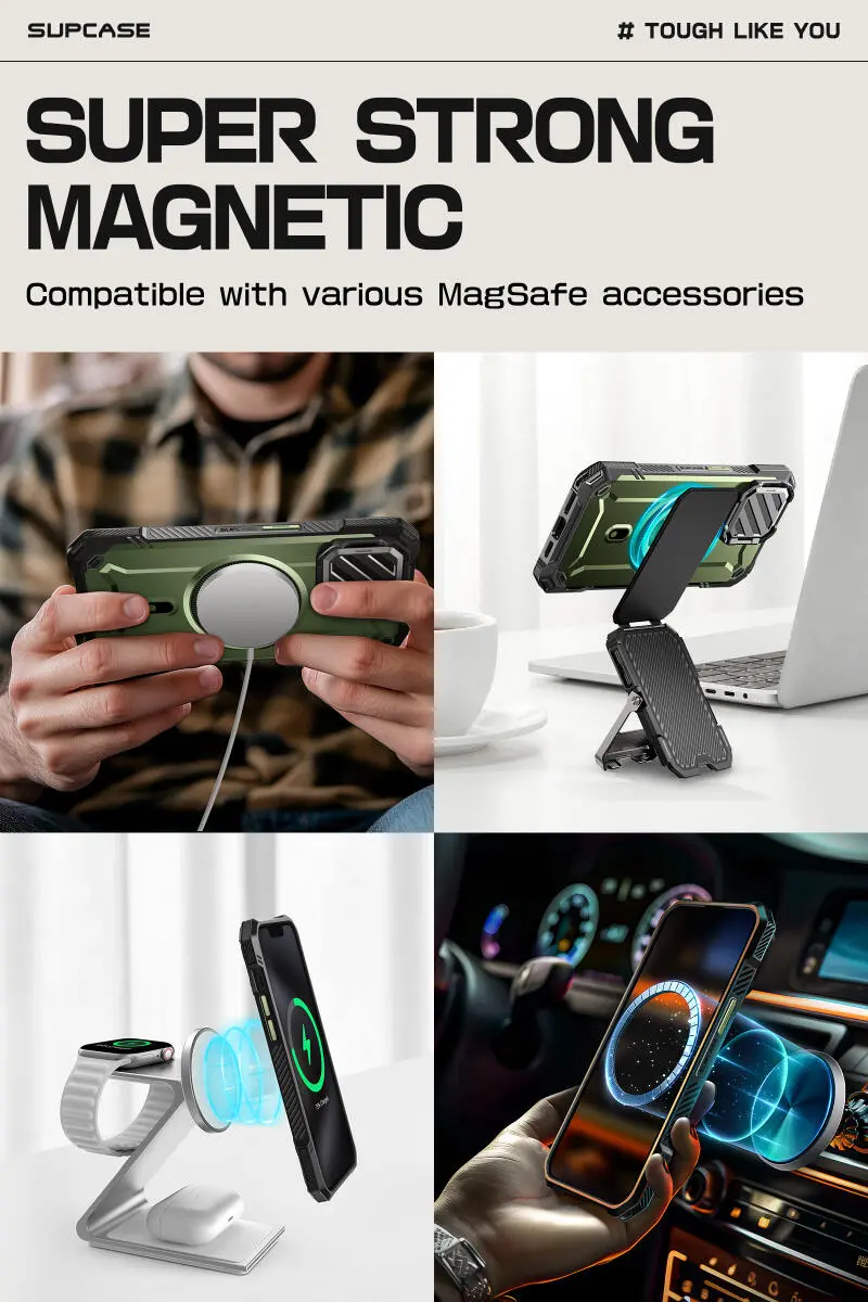 SUPCASE UB Pro MagXT Apple iPhone 17e / 16e Hoesje Camera Protector Groen afbeelding 6
