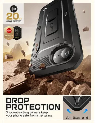 SUPCASE UB Pro Rugged iPhone 17e / 16e Hoesje Full Protect Kickstand Zwart afbeelding 3