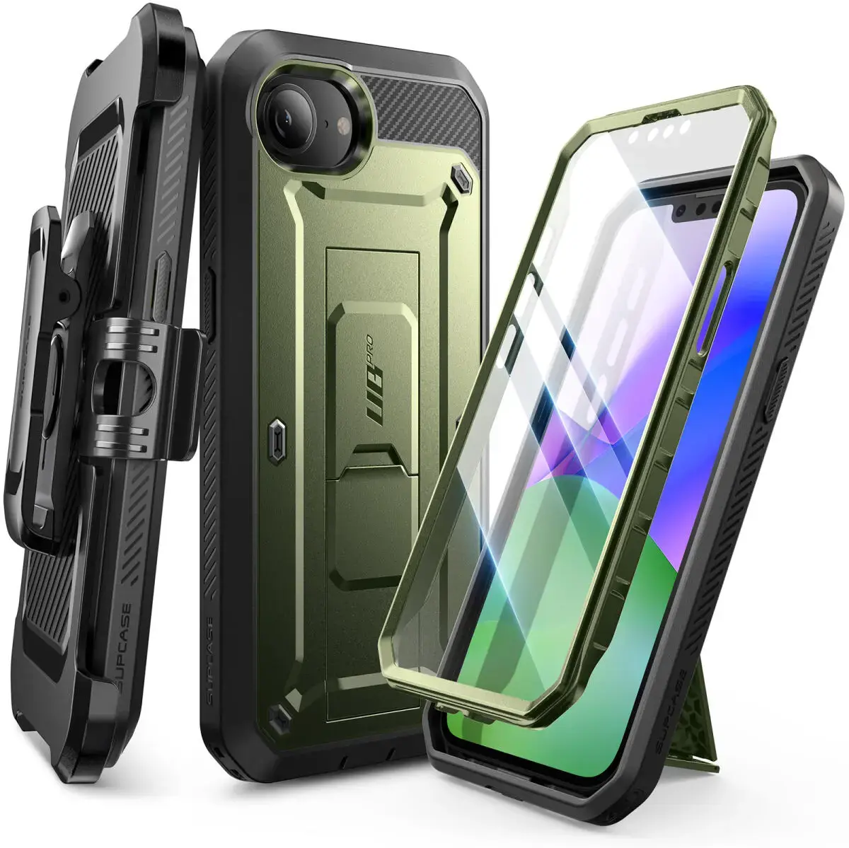 SUPCASE UB Pro Apple iPhone 17e / 16e Hoesje Full Protect Kickstand Groen afbeelding 1