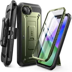 SUPCASE UB Pro Apple iPhone 16e Hoesje Full Protect Kickstand Groen afbeelding