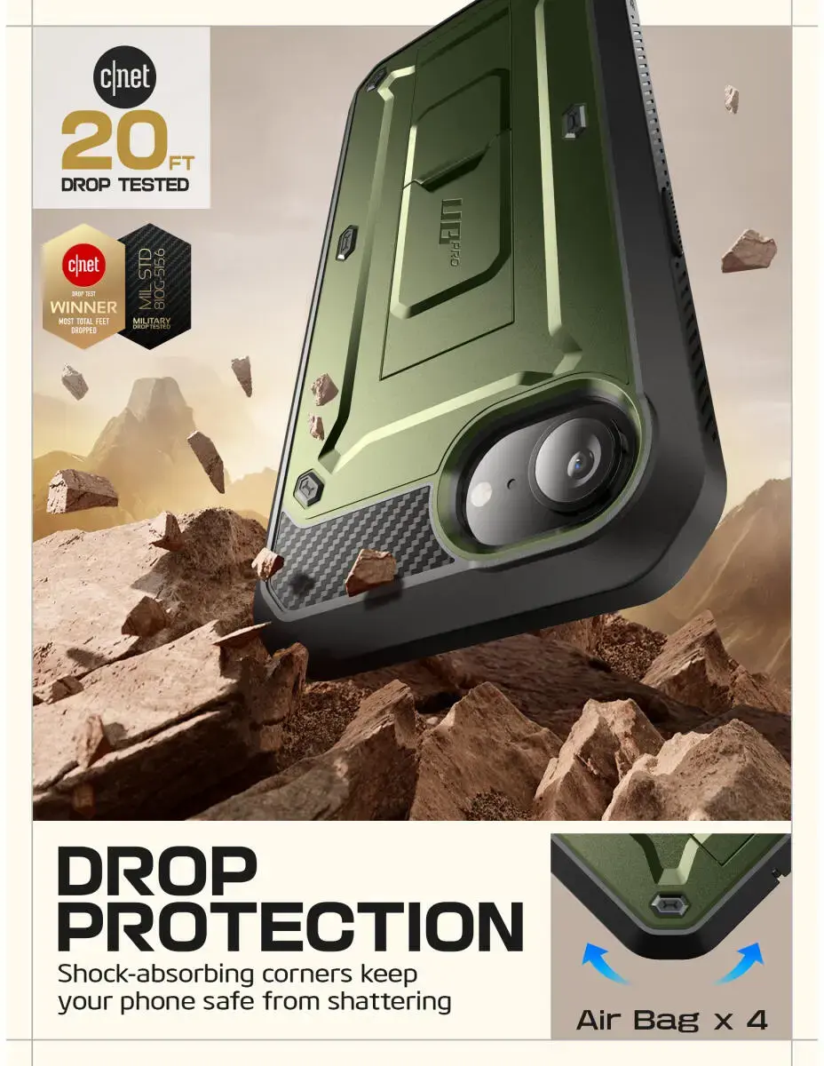 SUPCASE UB Pro Apple iPhone 17e / 16e Hoesje Full Protect Kickstand Groen afbeelding 3