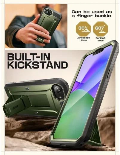 SUPCASE UB Pro Apple iPhone 17e / 16e Hoesje Full Protect Kickstand Groen afbeelding 5