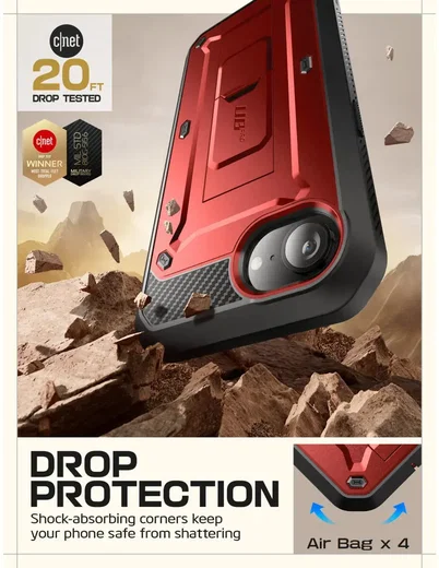 SUPCASE UB Pro Apple iPhone 17e / 16e Hoesje Full Protect Kickstand Rood afbeelding 3