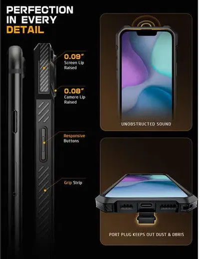 SUPCASE UB Grip Apple iPhone 16e Hoesje MagSafe Kickstand Zwart afbeelding 9