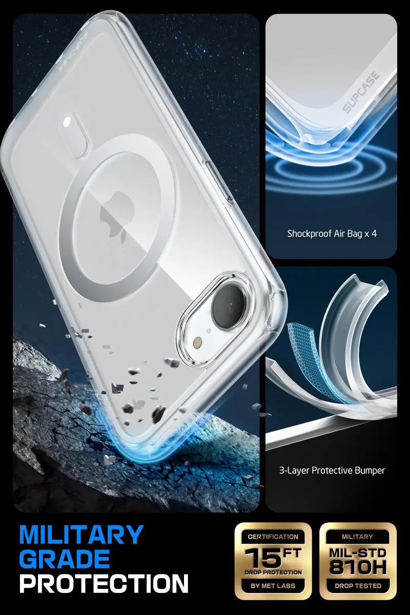 SUPCASE UB Mag Slim iPhone 17e / 16e MagSafe Back Cover Transparant afbeelding 3