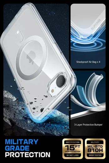 SUPCASE UB Mag Slim iPhone 17e / 16e MagSafe Back Cover Transparant afbeelding 3