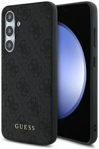 Guess Samsung S24 FE Hoesje Hard Case 4G Metal Gold Logo Grijs afbeelding 1