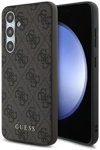 Guess Samsung Galaxy S24 FE Hoesje Hard Case 4G Metal Gold Logo Bruin afbeelding 1