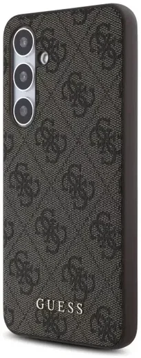 Guess Samsung Galaxy S24 FE Hoesje Hard Case 4G Metal Gold Logo Bruin afbeelding 2