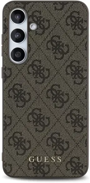 Guess Samsung Galaxy S24 FE Hoesje Hard Case 4G Metal Gold Logo Bruin afbeelding 3