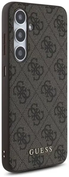Guess Samsung Galaxy S24 FE Hoesje Hard Case 4G Metal Gold Logo Bruin afbeelding 4