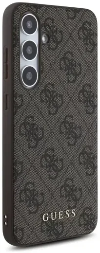Guess Samsung Galaxy S24 FE Hoesje Hard Case 4G Metal Gold Logo Bruin afbeelding 4