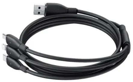 Baseus USB 3-in-1 Kabel met Lightning / USB C / Micro USB 0.8M Zwart afbeelding 6