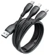 Baseus USB 3-in-1 Kabel met Lightning / USB C / Micro USB 0.8M Zwart afbeelding 1