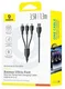 Baseus USB 3-in-1 Kabel met Lightning / USB C / Micro USB 0.8M Zwart afbeelding 7