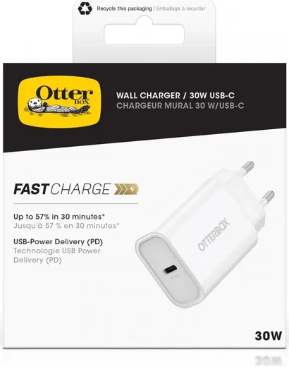 OtterBox 30W GaN USB-C Oplader Power Delivery Snellader Wit afbeelding 4