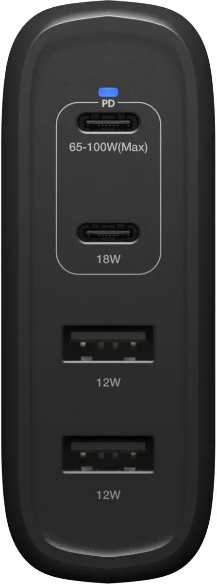 OtterBox 100W GaN USB/USB-C Oplader Power Delivery Snellader Zwart afbeelding 2