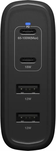 OtterBox 100W GaN USB/USB-C Oplader Power Delivery Snellader Zwart afbeelding 2