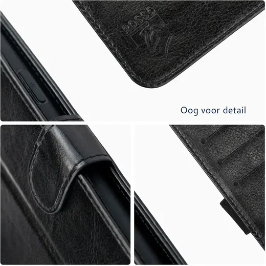 Rosso Element Apple iPhone 17e / 16e Hoesje Book Case Wallet Zwart afbeelding 6